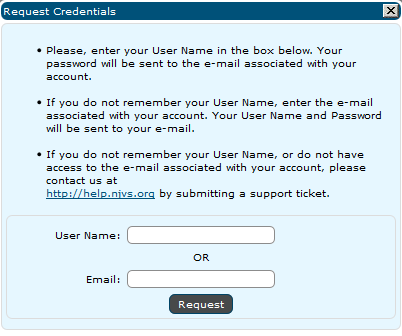 I forgot my user name / password
